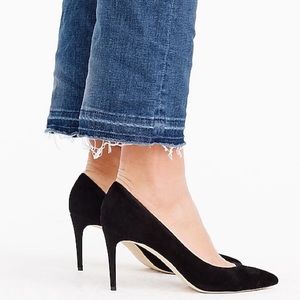 Jcrew Lucie Black Suede 3” Pumps